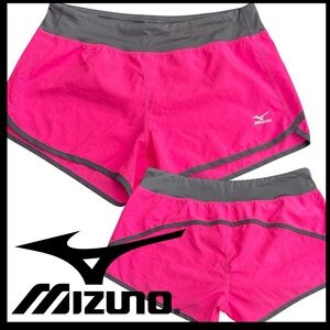 Mizuno Pink/Grey Drylite Lightweight Performance Running Shorts (L)